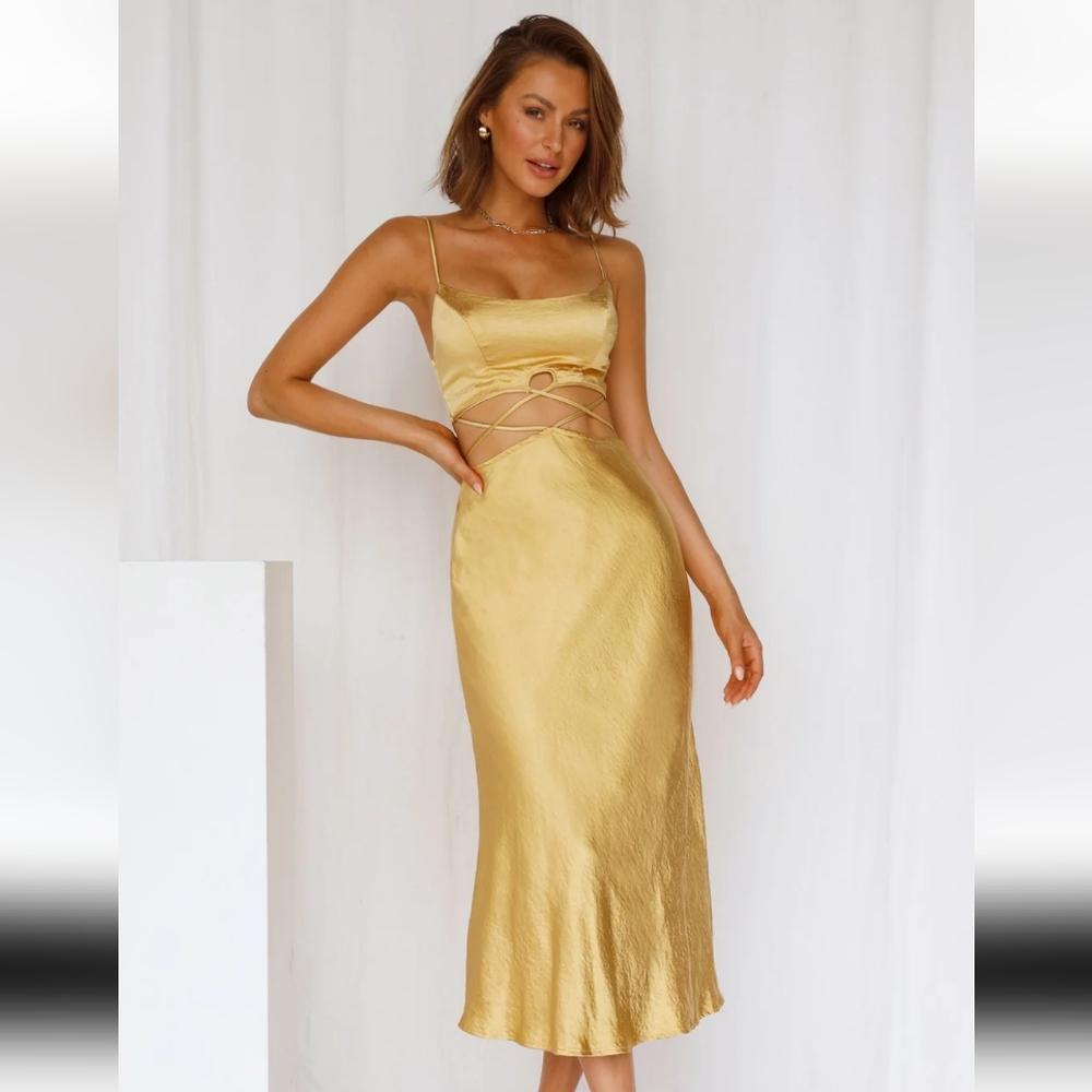 Undercover Lover Midi Dress - Lemon